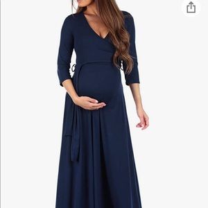 Navy Maternity Wrap Dress M